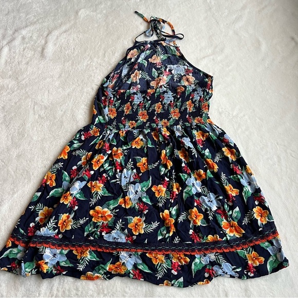 Garage Orange and Blue Halter Sundress - Picture 5 of 8